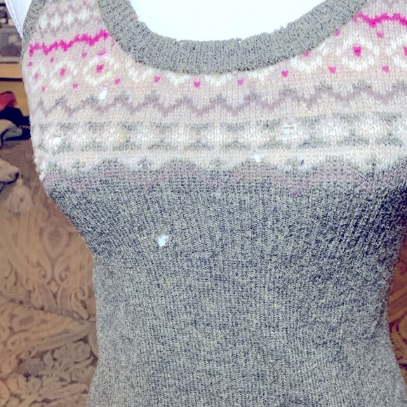 Fairy Grunge Wool BOHO Multicolor Knit Mni Dress Tunic Layering Warm Fall Medium - Picture 8 of 12